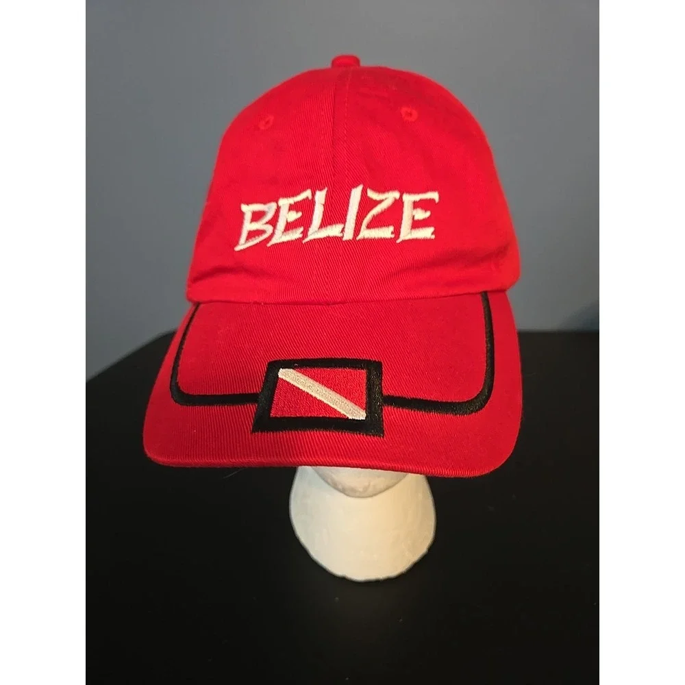 Belize Cap Hat Adjustable Adult Red‎